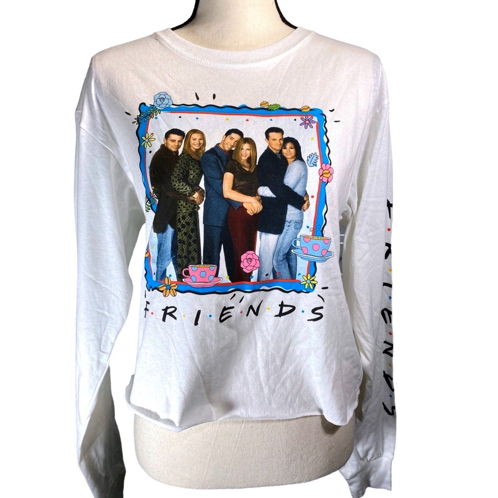 Friends TV Show‎ Long Sleeve T-Shirt Graphic Tee 90s Sitcom White women Small